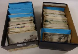 Collection of Victorian and later postcards including views etc in two boxes Condition