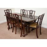 Early 20th century mahogany extending dining table with leaf W180cm, D90cm,