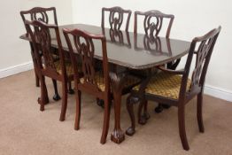 Early 20th century mahogany extending dining table with leaf W180cm, D90cm,