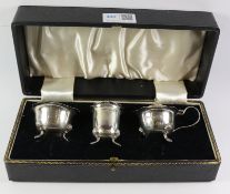 Three piece silver cruet by Harrison Fisher & Co Sheffield 1934 approx 4.