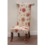 Victorian walnut framed prie-dieu upholstered chair Condition Report <a