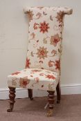 Victorian walnut framed prie-dieu upholstered chair Condition Report <a