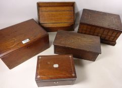 Victorian rosewood work box, handkerchief box,