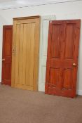 Five stained panelled doors,