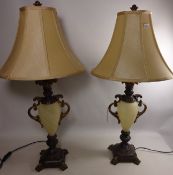 Pair of large urn shaped table lamps H54cm excluding fitting (This item is PAT tested - 5 day