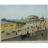 Brighton Pier, limited edition colour print after Tom Dodson signed in pencil with blind stamp 37.