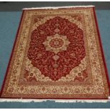 Red ground Keshan pattern carpet 280 x 200cm Condition Report <a href='//www.