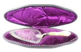 Victorian presentation silver-plated trowel 'Hopton Bank Primitive Methodist Chapel August 12th