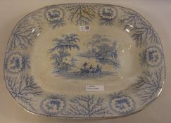 19th Century blue and white meat plate W48cm Condition Report <a href='//www.