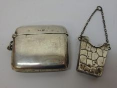 Large hallmarked silver Walker & Hall vesta case and another hallmarked silver vesta box in the