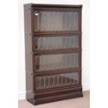 Early 20th century oak Globe Wernicke bookcase, four sections,