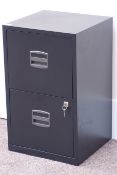 Small two drawer metal filing cabinet, W41cm, H68cm,