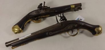 Two 18th Century style flintlock pistols Condition Report <a href='//www.