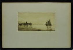 'The Wooden Pier', limited edition etching signed in pencil Bernard Carr 16.