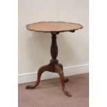 20th century mahogany Chippendale style tripod tilt top table, D64cm,