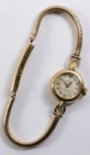 Ladies Rolex wristwatch on 9ct gold snakechain bracelet hallmarked approx 16.