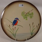 Eskdale Studio large ceramic platter depicting Kingfisher D36cm Condition Report