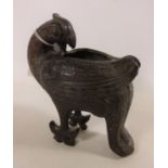 Chinese bronze incense burner in the form of a bird Condition Report <a