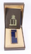 Dunhill lighter blue lapis enamel no 222695 unused boxed with instructions and flints