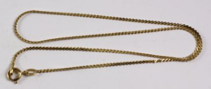 9ct gold flattened link necklace hallmarked approx 4gm Condition Report <a