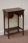 Early 20th century inlaid small side table with two drawers on square supports, W50cm, D32cm,