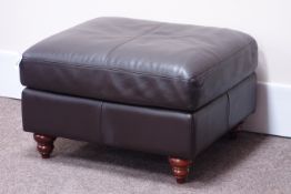 Footstool upholstered in dark brown leather Condition Report <a href='//www.