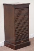 Early 20th century mahogany filing cabinet enclosed by tambour roll door, W56cm, H115cm,