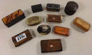 Collection of 19th Century and later snuff boxes and ring boxes etc Condition Report