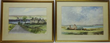 'Solway Firth' and 'West End', pair watercolours signed by B Broadbank titled verso 33.