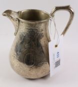 Victorian silver pear shaped cream jug London 1891, approx 6.