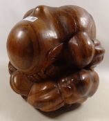 Carved hardwood model of a Yogi meditating for health and wealth H30cm Condition Report