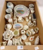 Collection of crested and souvenir ware including Scarborough in one box Condition