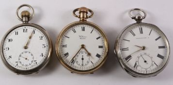 Victorian Farringdon silver pocket watch by Waltham Mass Birmingham 1885,