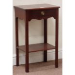 Redman and Hales single drawer mahogany side table with undertier, W40cm D30cm,