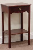Redman and Hales single drawer mahogany side table with undertier, W40cm D30cm,
