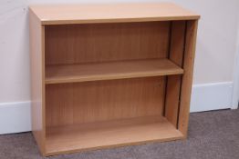 Oak finish bookcase with single adjustable shelf, W101cm, H87cm,