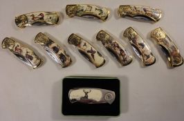Collection of Franklin Mint collectors knives in pouches and tin (10) Condition Report