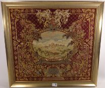 Embroidered framed tapestry of Windsor castle D60cm Condition Report <a