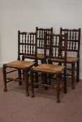 Set of four 20th century bobbin back elm dining chairs (4) Condition Report <a