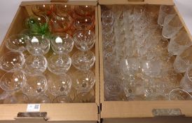 Large quantity of cut crystal drinking glass sets,