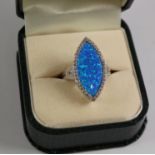 Large opal dress ring stamped 925 Condition Report <a href='//www.davidduggleby.