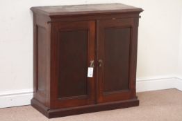 Early 20th century mahogany office filing cabinet with twelve drawers, W77cm, D36cm,