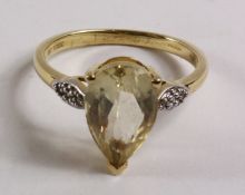 Serenite teardrop hallmarked 9ct gold ring Condition Report <a href='//www.