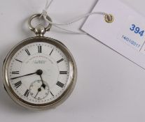 Victorian silver key wound pocket watch The Express English Lever signed J G Graves Sheffield no