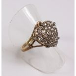 Diamond heart shaped cluster memorial ring hallmarked 18ct Condition Report <a