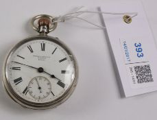 Victorian silver crown wound pocket watch by George Snaith of Wigton no 47697,