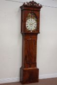 Late 18th century Scottish mahogany longcase clock, painted dial with date & seconds,