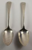 Pair George IV silver table spoons, Old English pattern by Jonathan Hayne London 1828, approx 4.