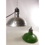 Two vintage industrial type light fittings (This item is PAT tested - 5 day warranty from date of