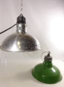 Two vintage industrial type light fittings (This item is PAT tested - 5 day warranty from date of